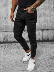 Muške Chino Hlače Crne OZONEE NB/MP0160N