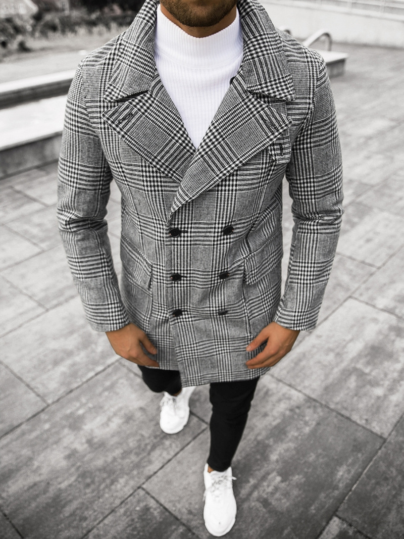 Muški kaput Crno-bijeli OZONEE JS/JP1192