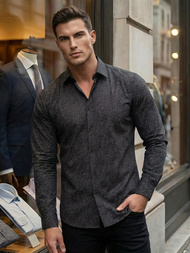 Muška košulja crna OZONEE V/V184Z