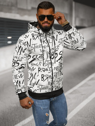 Muška dukserica s kapuljačom bijela OZONEE JS/8B1175/1