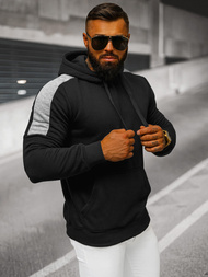 Muška dukserica s kapuljačom crna OZONEE JS/8B1311/3