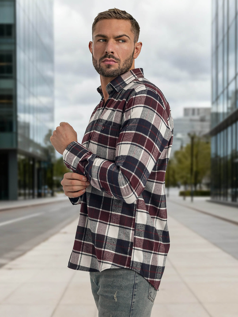 Muška Košulja Bordo OZONEE V/V174