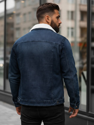 Muška traper jakna šerpa modra OZONEE NB/MJ517BSZ