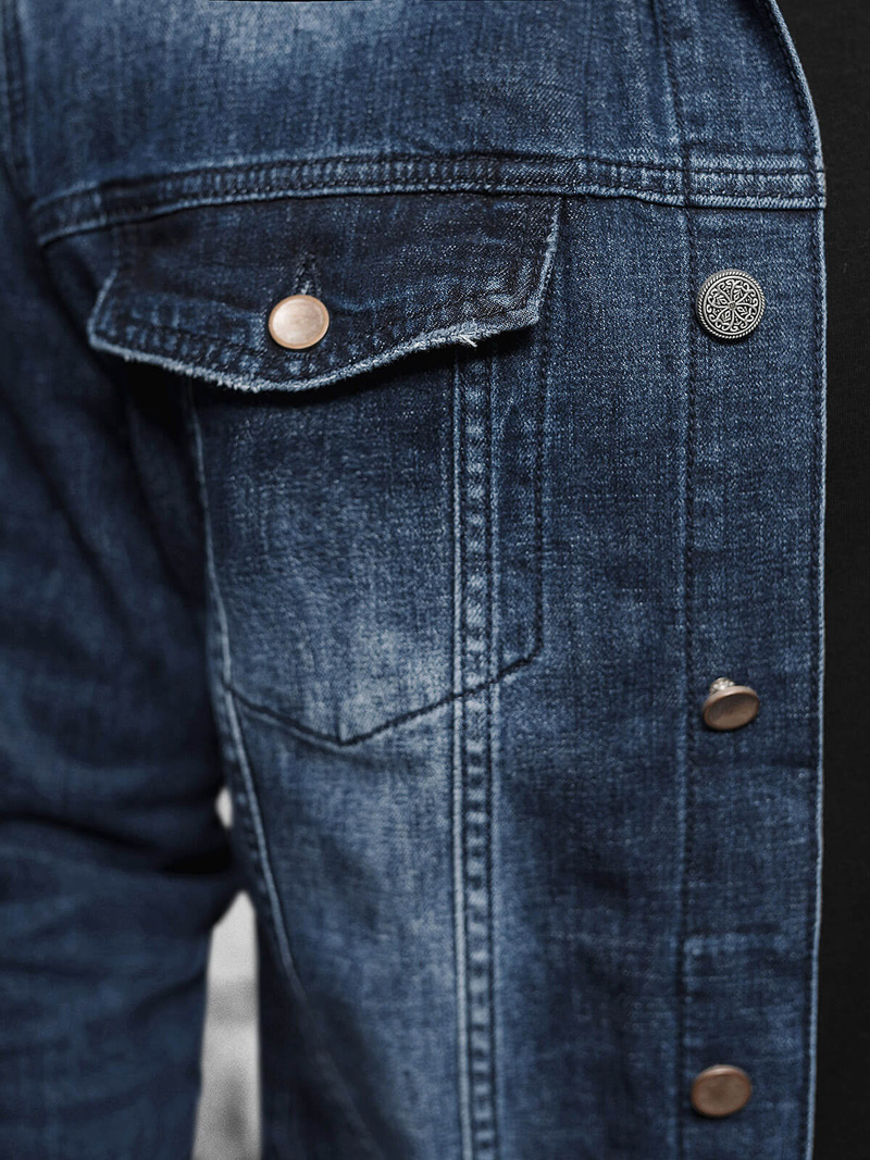 Muška traper jakna šerpa tamnoplava OZONEE NB/MJ516BSZ