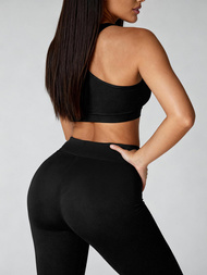 Ženske sportske tajice crne OZONEE JS/YW06011/1Z