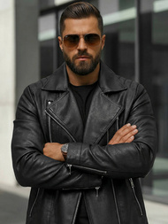 Muška kožna jakna crna OZONEE JS/11Z8067Z