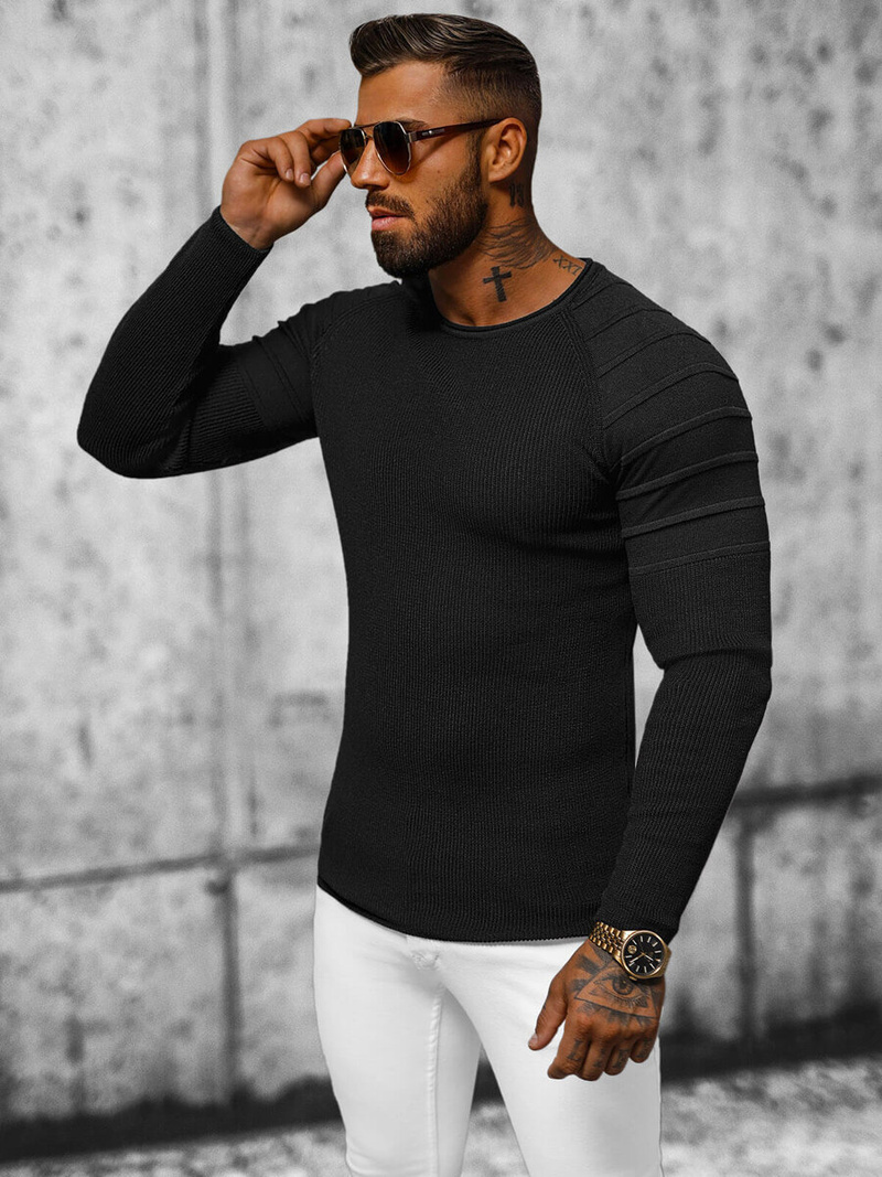 Muški džemper crne OZONEE L/2500