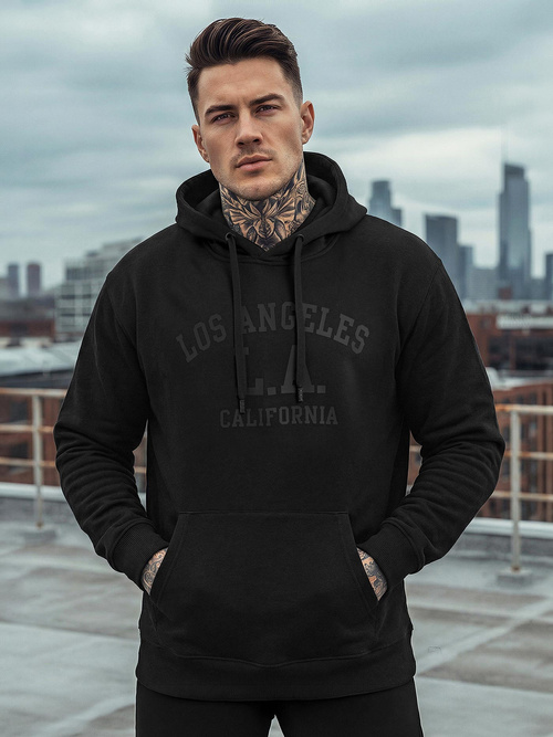 Muška dukserica s kapuljačom crna OZONEE JS/8B1972/3