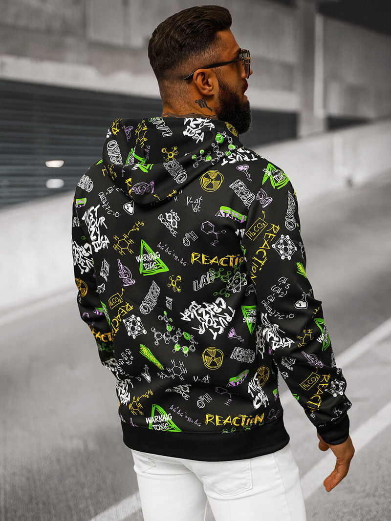 Muška dukserica s kapuljačom crna OZONEE JS/8B1186/3