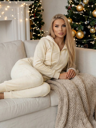 Ženski trenirka od velura ecru OZONEE JS/8C1176/155Z