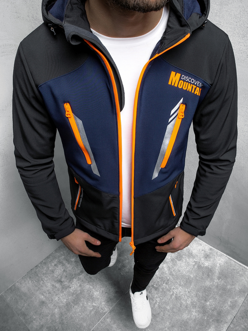 Muška softshell jakna Crno-modra OZONEE JS/HH022/1A