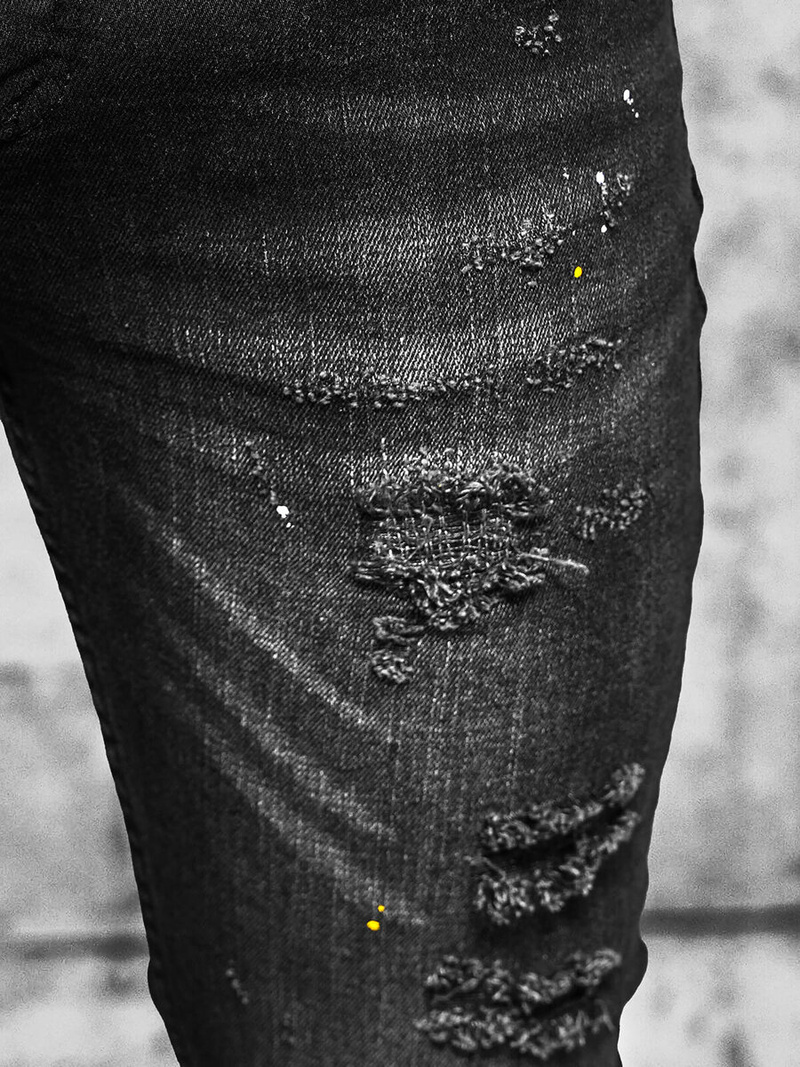 Muške Traperice Crne OZONEE O/MB465