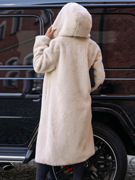 Ženska zimska jakna od krzna bež OZONEE JS/11Z8250