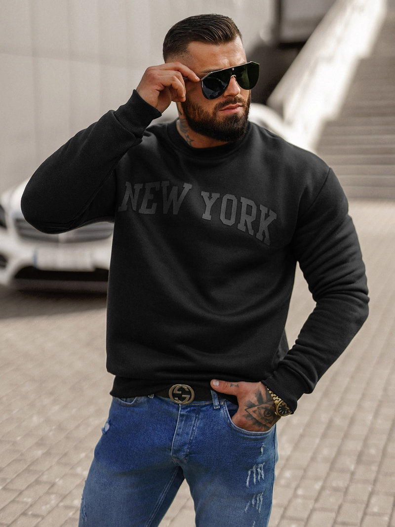 Muška dukserica crna OZONEE JS/8B1362/3