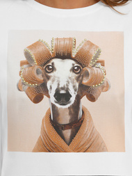 Ženska majica bijelo-bež OZONEE JS/YJ77726