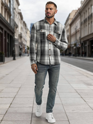 Muška košulja crno-bijela OZONEE NB/MC728N/4