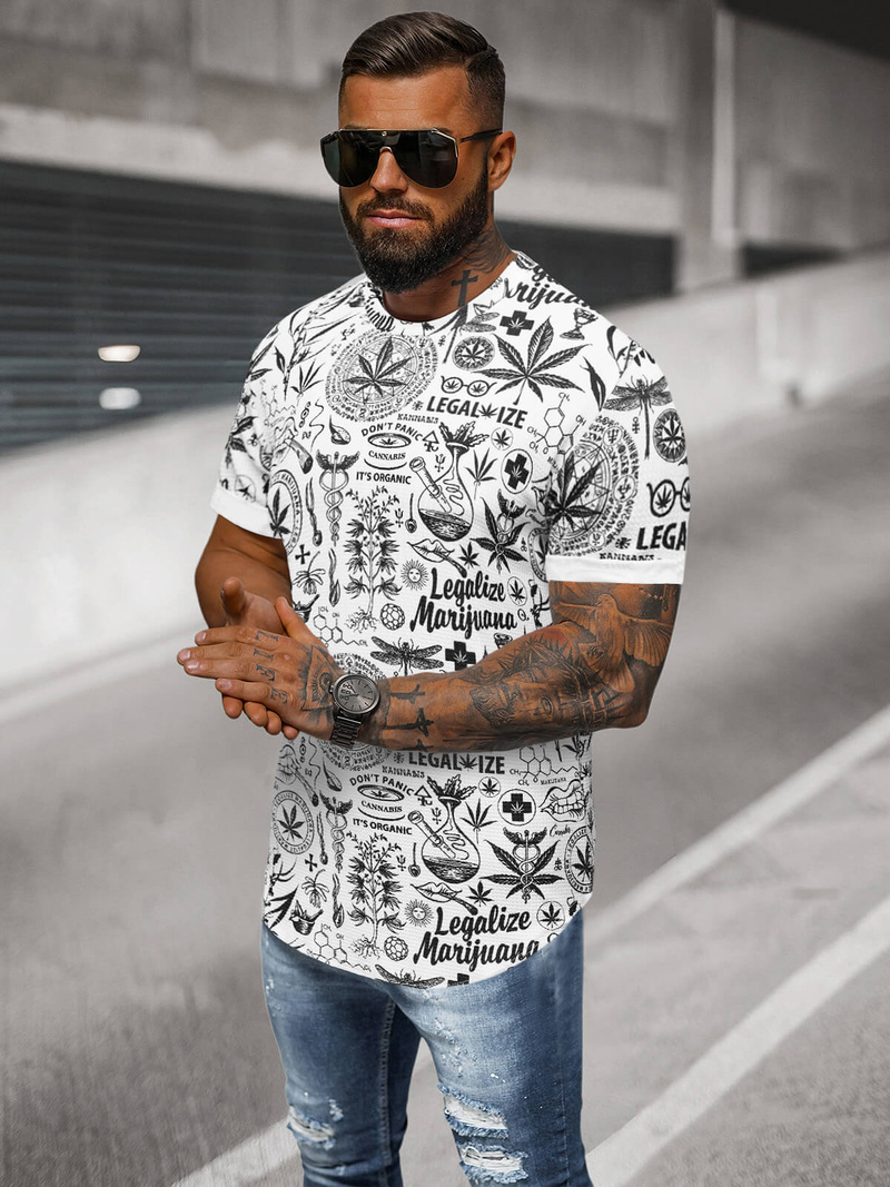 Muška Majica Bijeli OZONEE O/P1347