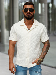 Muška košulja kratkih rukava ecru OZONEE O/B2257