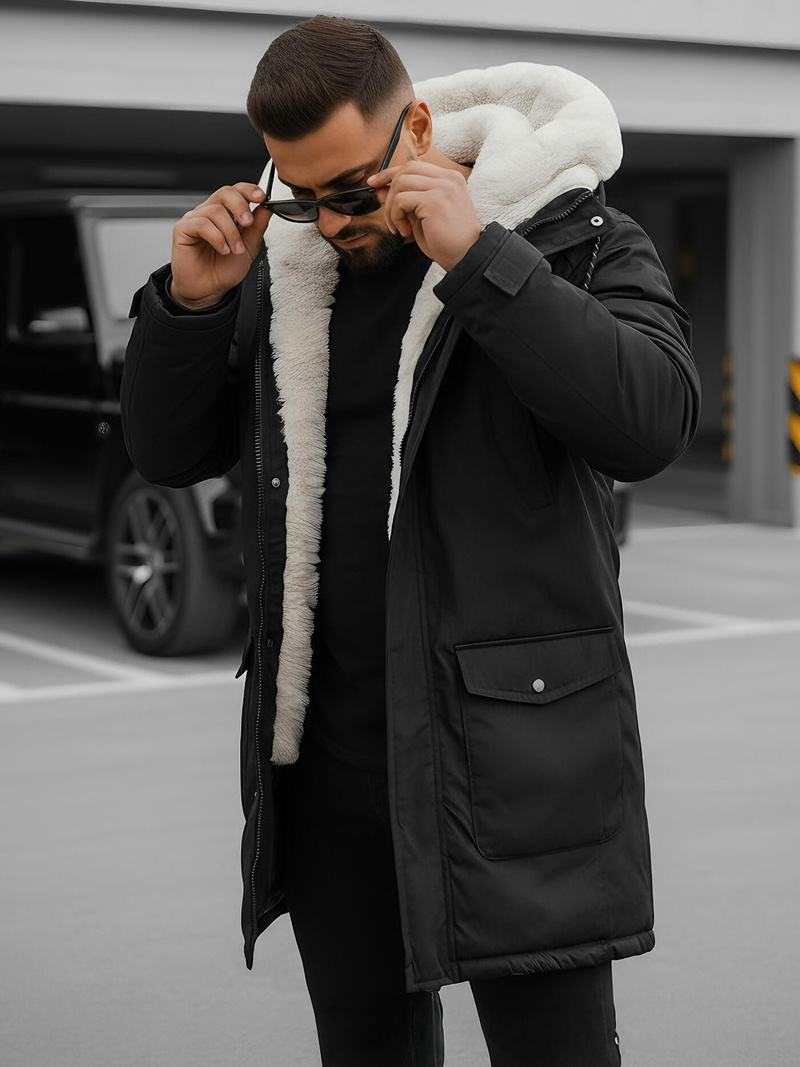 Muška parka jakna crna OZONEE JS/5M120/392Z