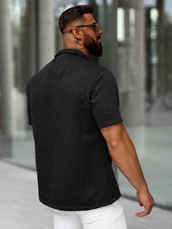 Muška košulja kratkih rukava crna OZONEE O/B2256