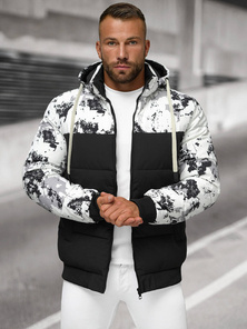 Muška parka jakna bijelo-crna OZONEE JS/31M5030/392