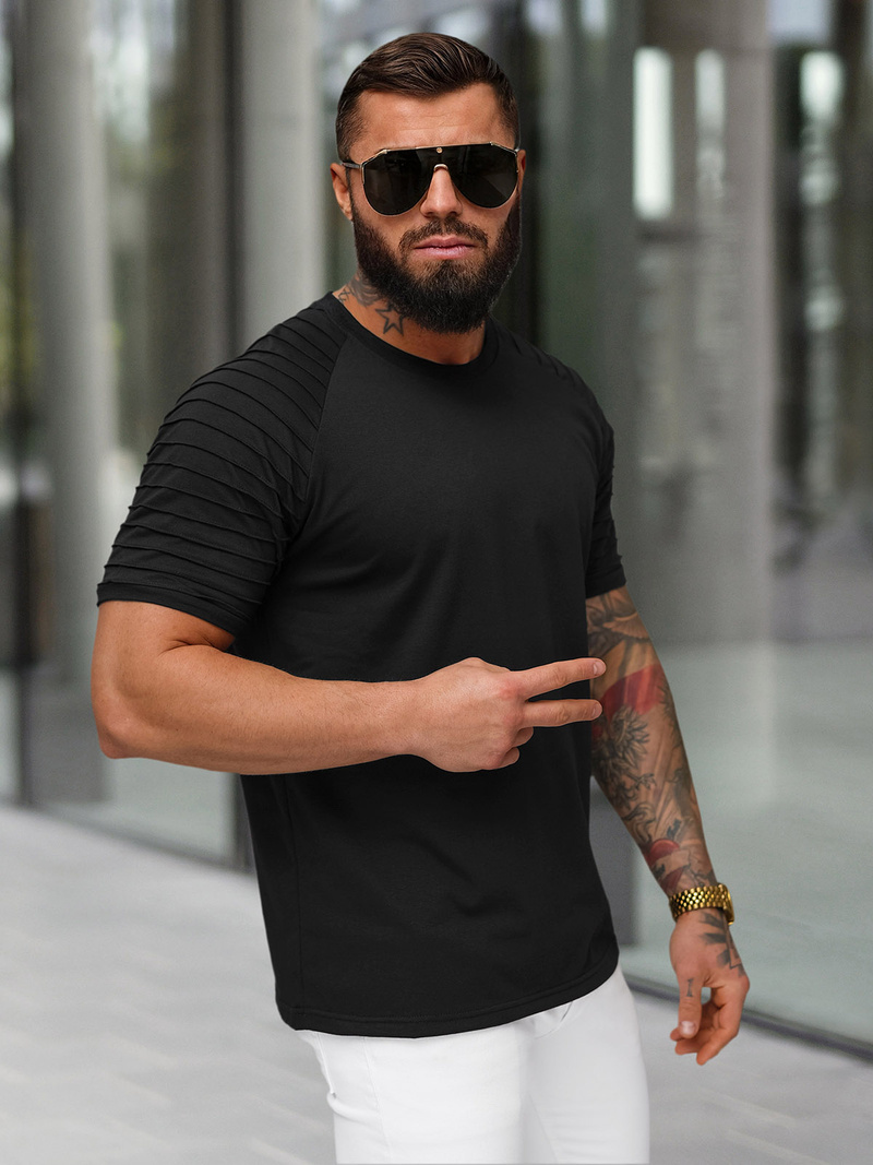 Muška majica crna OZONEE JS/8T88/3Z