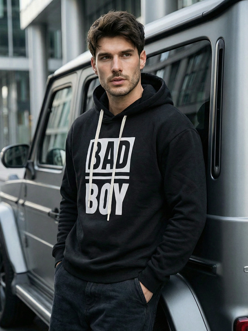 Muška dukserica s kapuljačom crna OZONEE JS/65B3909/3Z