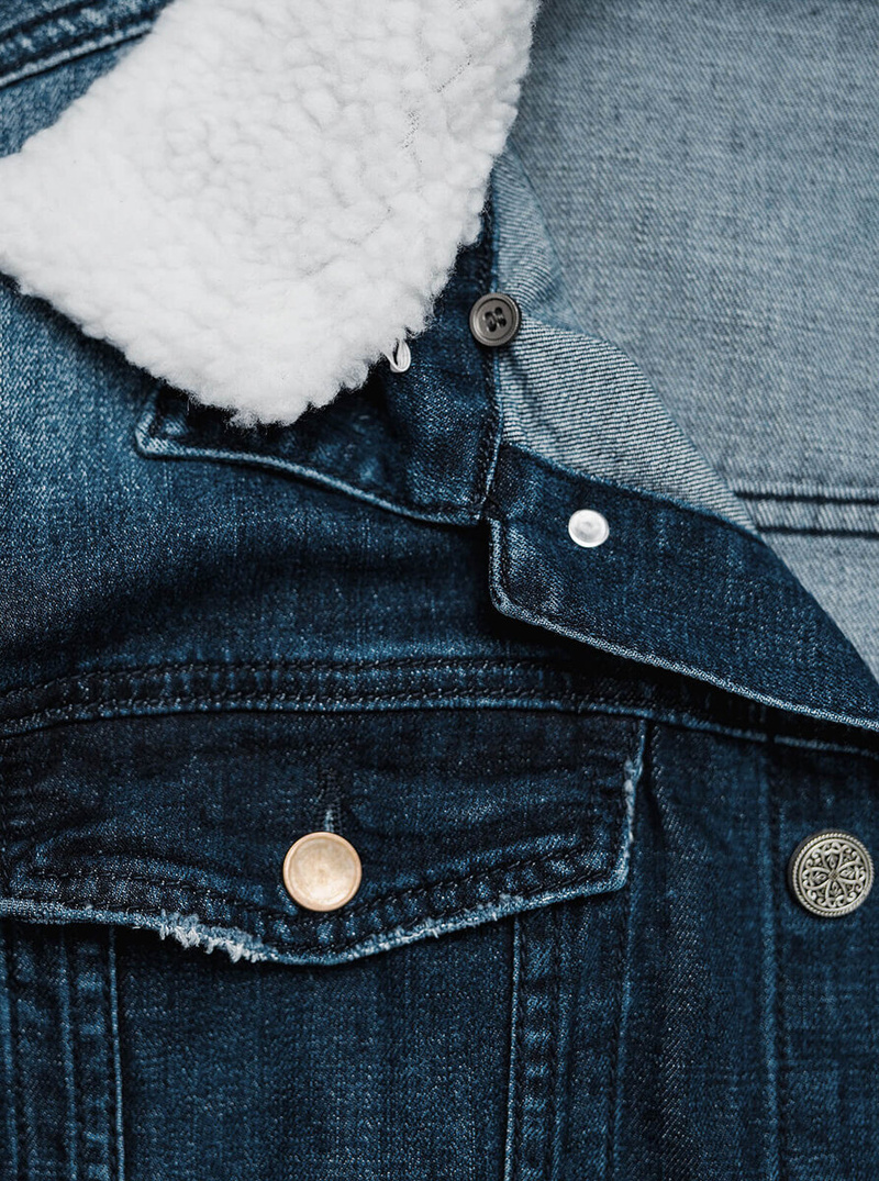 Muška traper jakna šerpa tamnoplava OZONEE NB/MJ516BSZ