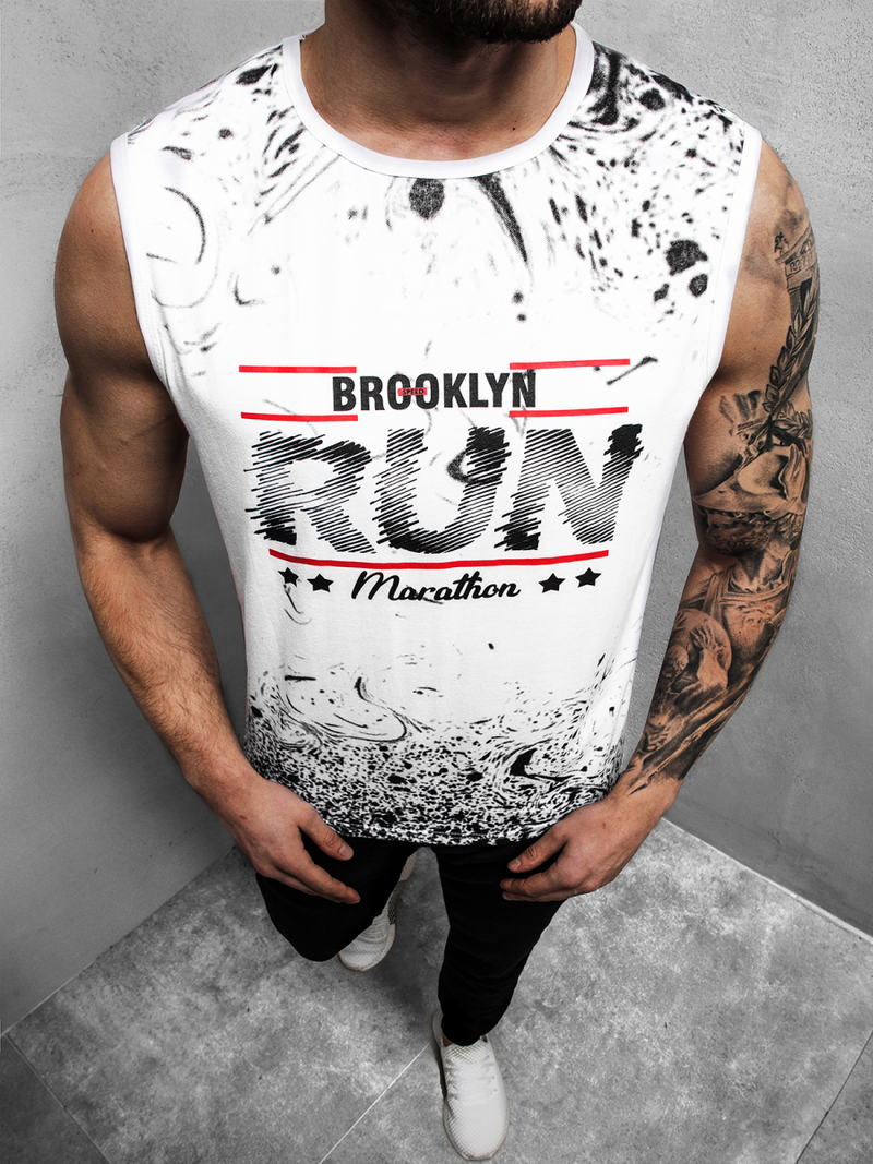 Muška majica bez rukava Bijela OZONEE JS/KS2075Z