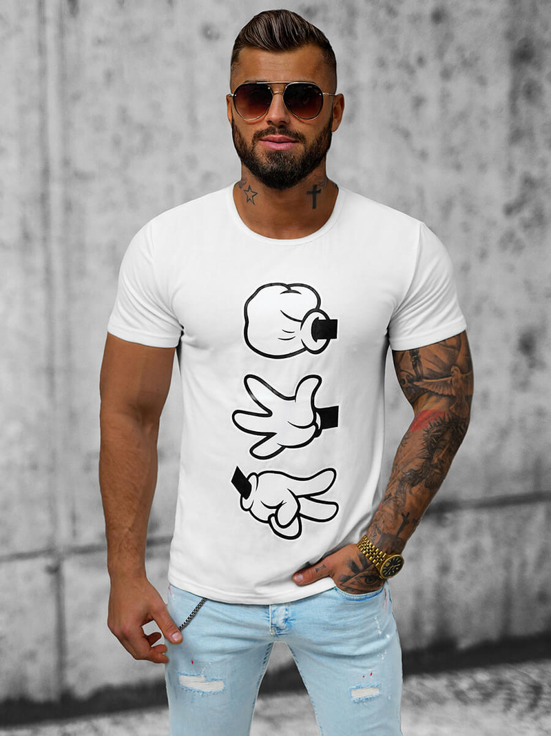 Muška Majica Bijela OZONEE JS/KS1997Z