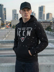 Muška dukserica s kapuljačom crna OZONEE JS/8B1737/3Z