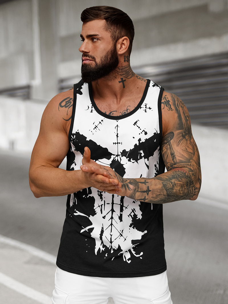 Muška majica bez rukava crna OZONEE JS/8B1708/3Z