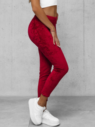 Ženske od velura sportske hlače bordo OZONEE JS/92K521/35