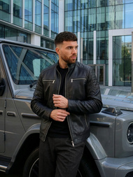 Muška kožna jakna crna OZONEE JS/11Z8137