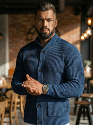 Muški Džemper Modri OZONEE NB/MM6020/6Z