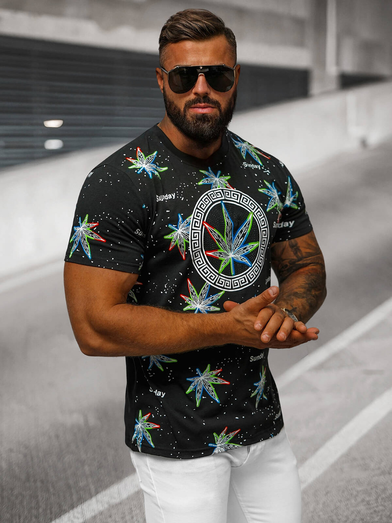 Muška majica crna OZONEE O/T136/3