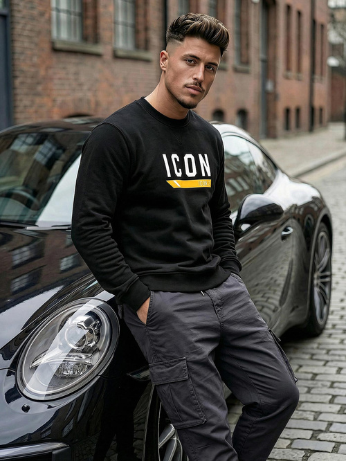 Muška dukserica crna OZONEE JS/8B1753/3