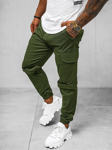 Muške chino jogger hlače kaki OZONEE O/G3014Z