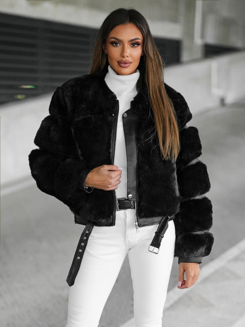 Ženska jakna crna OZONEE JS/11Z8080Z