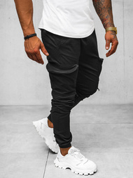 Muške chino jogger hlače crne OZONEE O/475