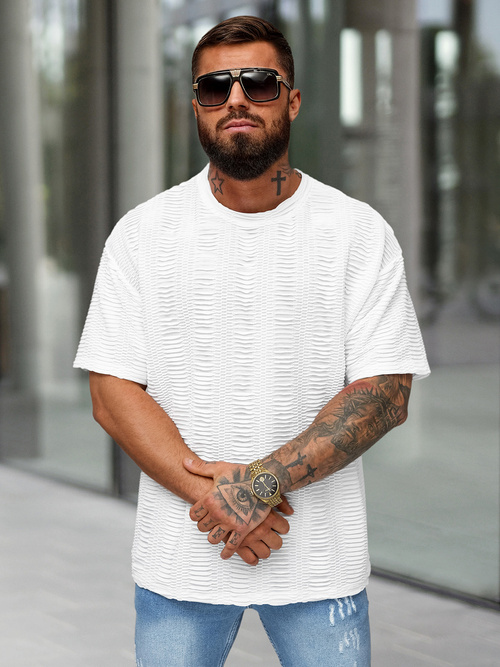 Muška Majica Bijela OZONEE O/B1149