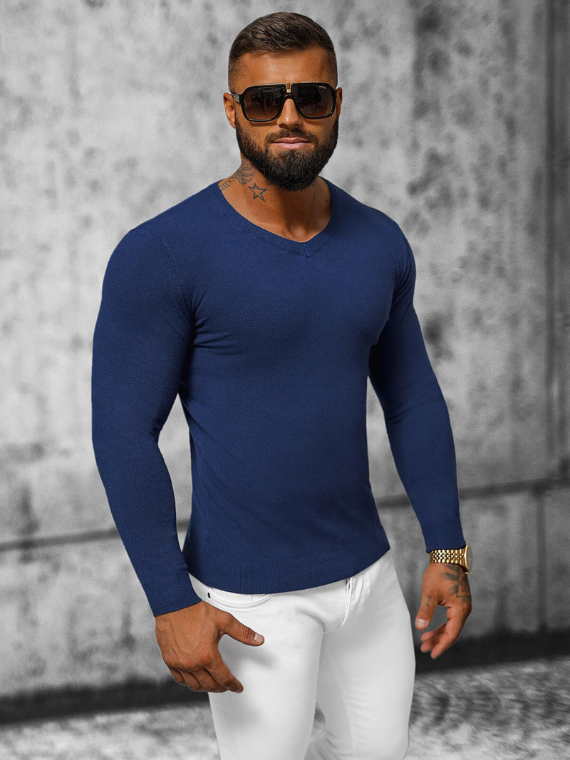 Muški Džemper Tamnoplavi OZONEE NB/MMB601/5Z