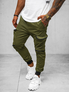 Muške chino jogger hlače kaki OZONEE O/475