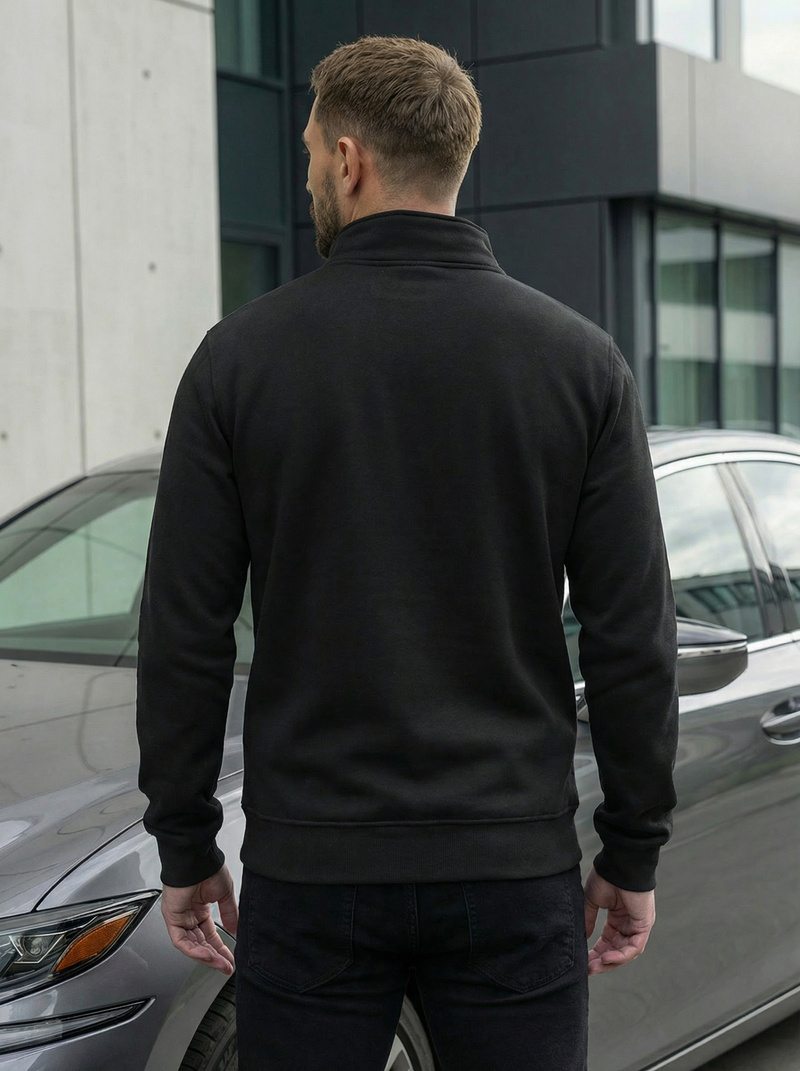 Muška dukserica s patentom crna OZONEE JS/2002Z