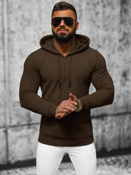 Muška dukserica s kapuljačom smeđa OZONEE O/TB2273