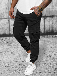 Muške chino jogger hlače crne OZONEE NB/MP0105NZ