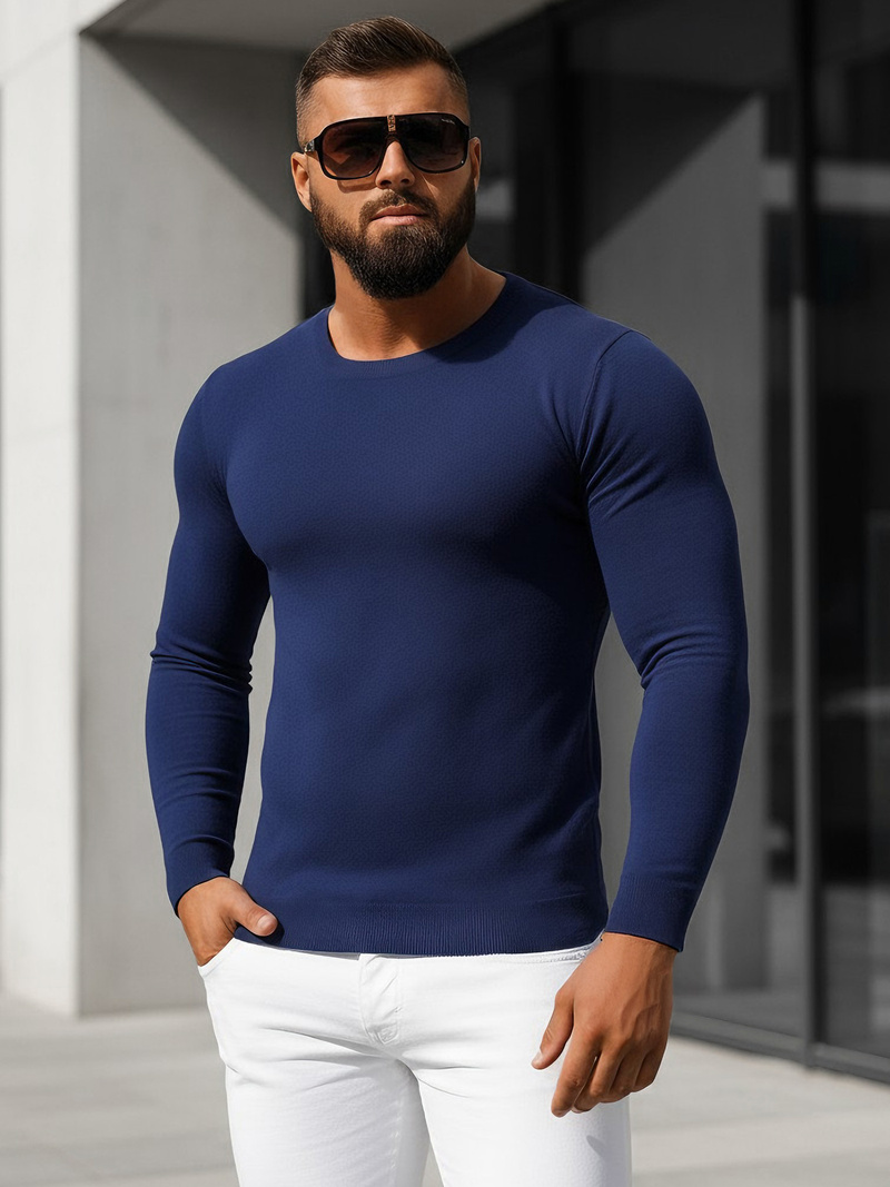 Muški Džemper Tamnoplavi OZONEE NB/MMB602/5Z