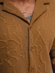 Muška košulja kratkih rukava smeđa OZONEE O/B2256