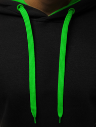 Muška dukserica s kapuljačom crno-zelena OZONEE JS/2012Z