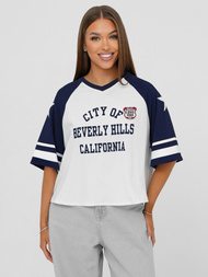 Ženska majica bijelo-modra OZONEE JS/R62493